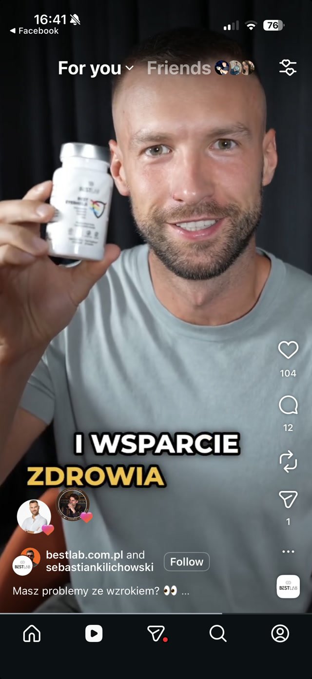 Kadr materiału EyeShield z Sebastianem Kilichowskim
